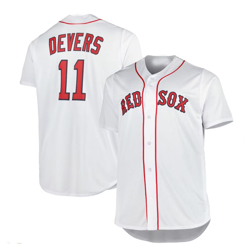 Boston Red Sox #11 Rafael Devers Big & Tall Replica Player Jersey - White Baseball Jerseys baseball jersey product view 1