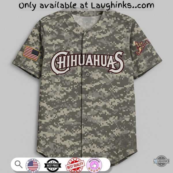 Rare Russell Athletic El Paso Chihuahuas Home Camo Jersey Shirt Replica Unisex T-shirt, Sweatshirt, Hoodie, Long Sleeve Tee - T-Shirt, Sweatshirt, Hoodie