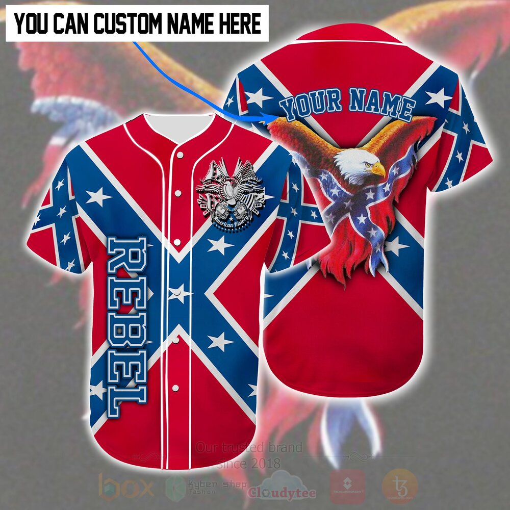 FASHION Rebel Eagle American History Personalized Custom Baseball Jersey Shirt Unisex T-shirt, Sweatshirt, Hoodie, Long Sleeve Tee - T-Shirt, Sweatshirt, Hoodie