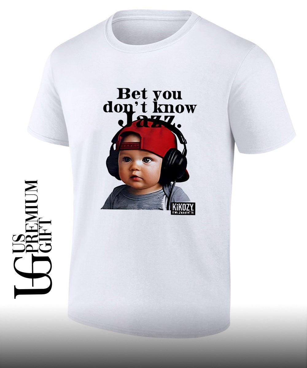 Red Baseball Cap Headphones Music Bet you dont know Jazz shirt Unisex T-shirt, Sweatshirt, Hoodie, Long Sleeve Tee - T-Shirt, Sweatshirt, Hoodie