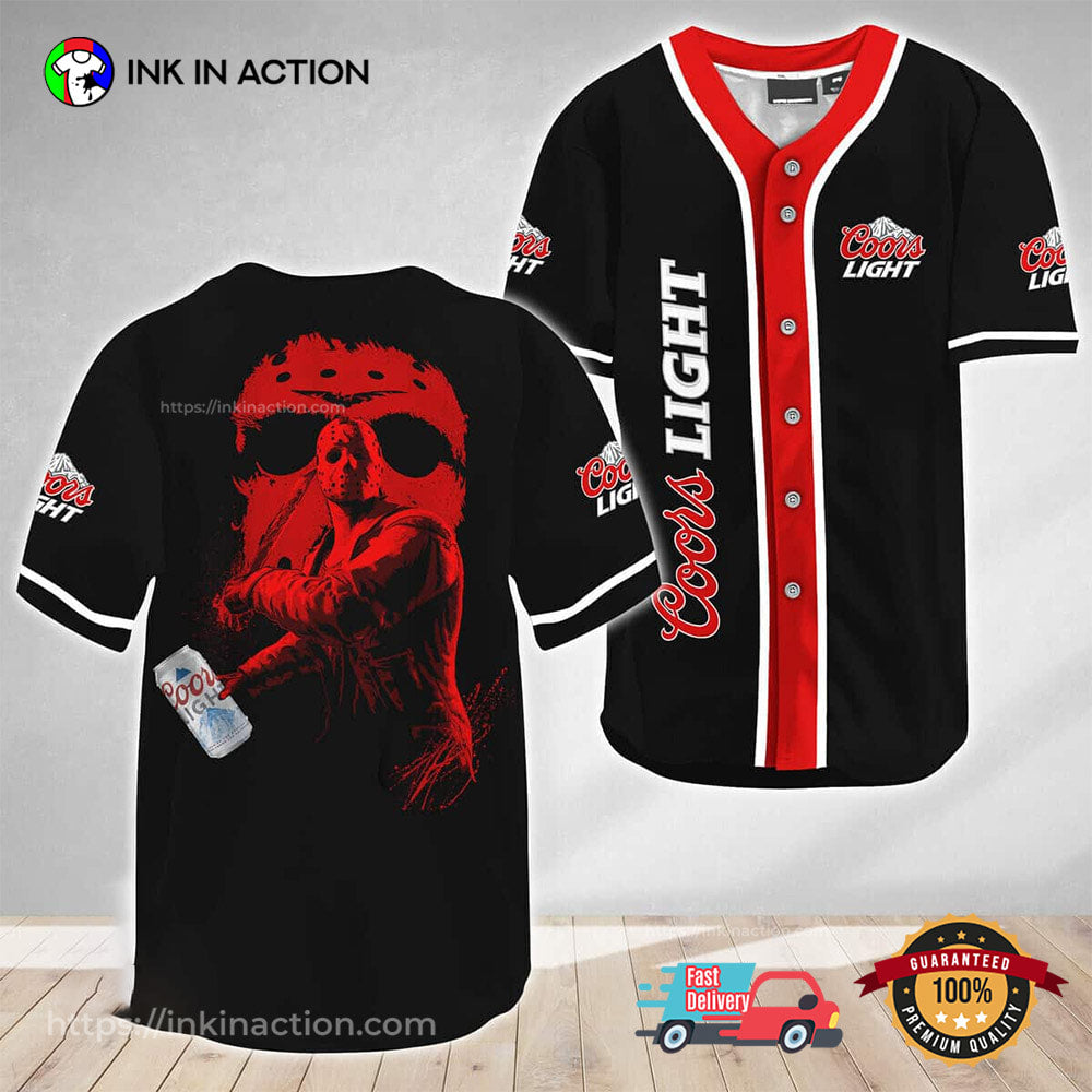 Red Jason Voorhees Friday The 13th Baseball Jersey Unisex T-shirt, Sweatshirt, Hoodie, Long Sleeve Tee - T-Shirt, Sweatshirt, Hoodie