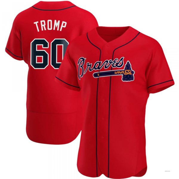 Atlanta Braves #60 Chadwick Tromp Red Alternate Jersey Stitches Baseball Jerseys baseball jersey product view 1