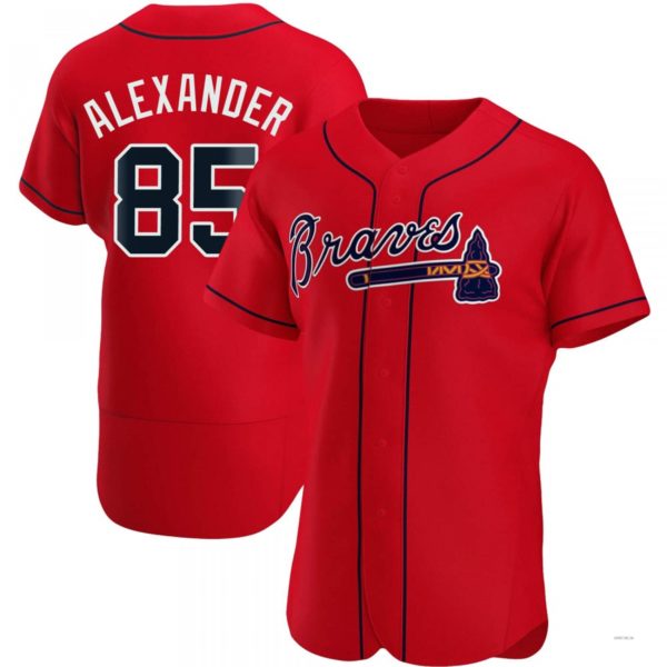 Atlanta Braves #85 CJ Alexander Red Alternate Jersey Stitches Baseball Jerseys baseball jersey product view 1