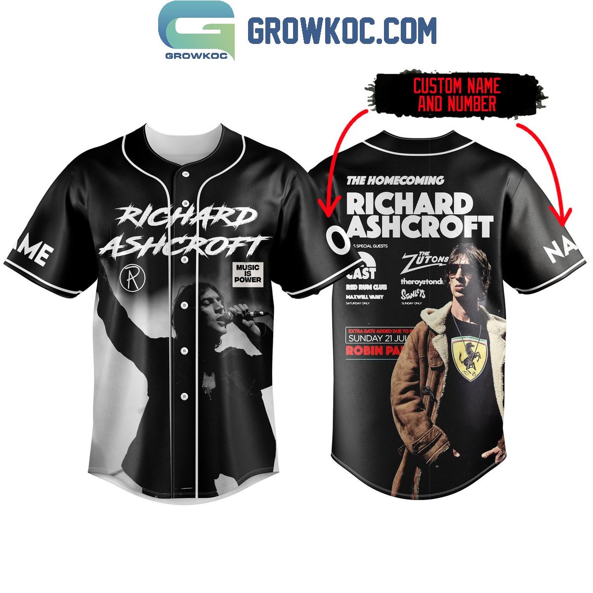 Richard Ashcroft The Tour 2024 Homecoming Personalized Baseball Jersey Unisex T-shirt, Sweatshirt, Hoodie, Long Sleeve Tee - T-Shirt, Sweatshirt, Hoodie