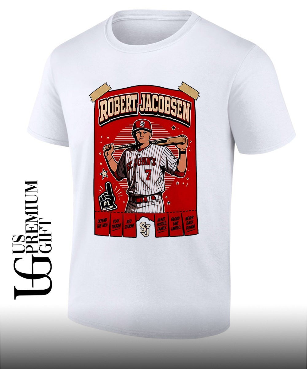 Robert Jacobsen St. Johns University baseball portrait shirt Unisex T-shirt, Sweatshirt, Hoodie, Long Sleeve Tee - T-Shirt, Sweatshirt, Hoodie
