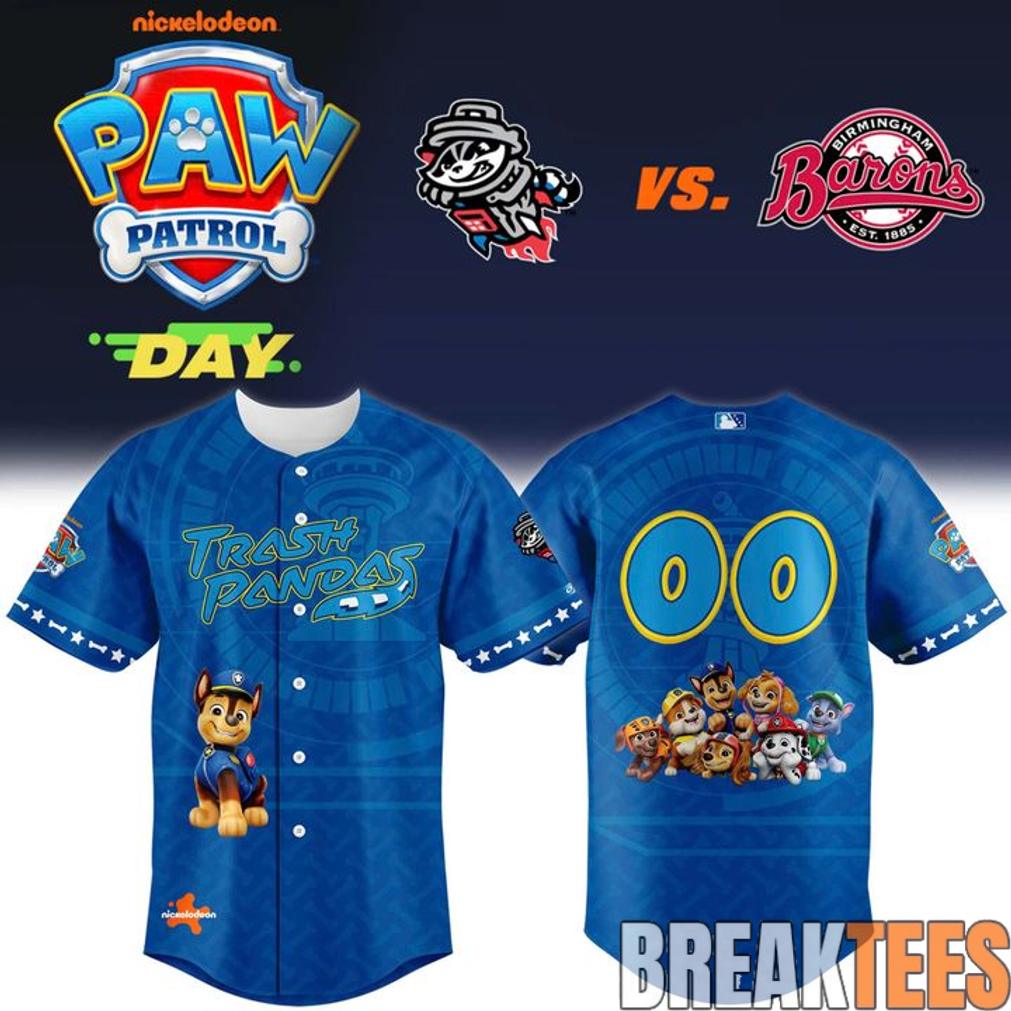 Rocket City Trash Pandas 2026 Paw Patrol Adventure Day Jersey Unisex T-shirt, Sweatshirt, Hoodie, Long Sleeve Tee - T-Shirt, Sweatshirt, Hoodie