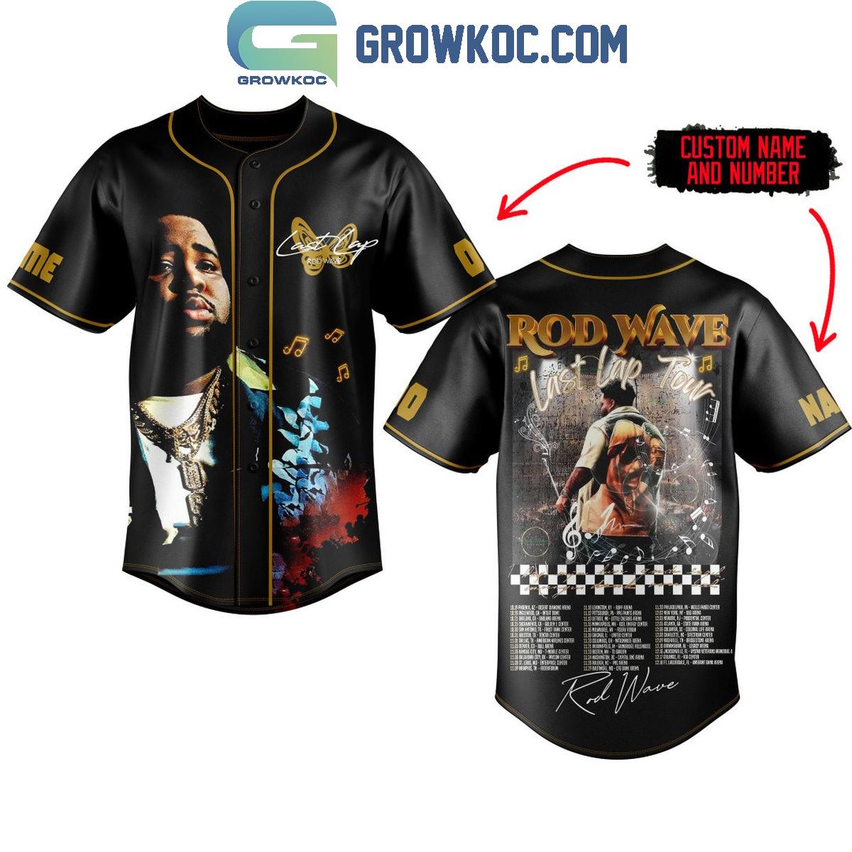 Rod Wave Celebrating The Last Lap Tour Memories Personalized Baseball Jersey Unisex T-shirt, Sweatshirt, Hoodie, Long Sleeve Tee - T-Shirt, Sweatshirt, Hoodie