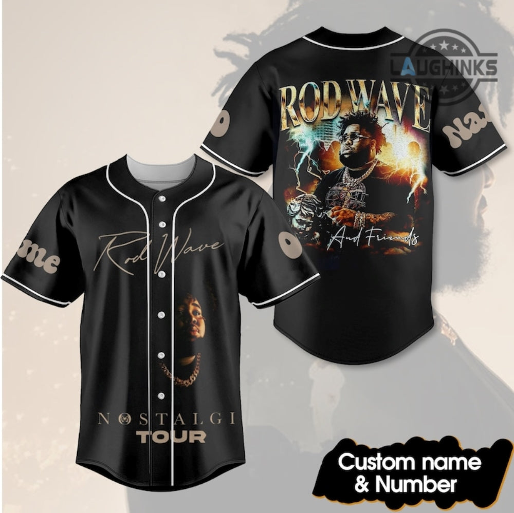 Rod Wave Concert Baseball Jersey Shirt All Over Printed Personalized Rod Wave Outfits Rod Wave Nostalgia Merch Rodwave Shirts Custom Name 2023 Tour Goat Shirts NEW - T-Shirt, Sweatshirt, Hoodie