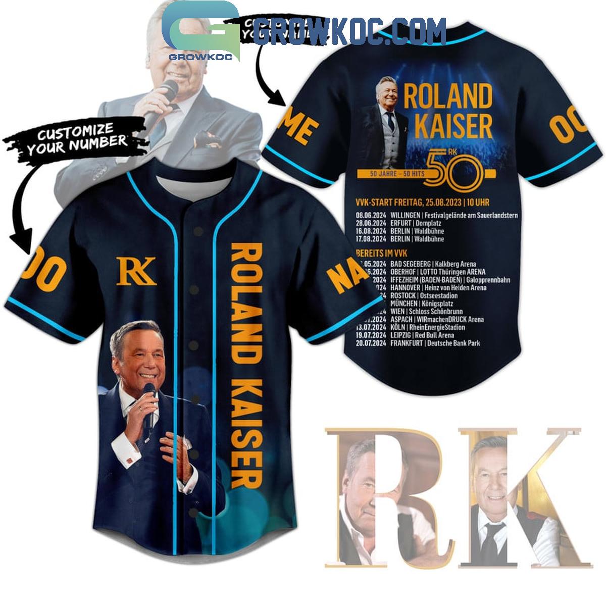 Roland Kaiser 50 Years 50 Hits Tour 2024 Personalized Baseball Jersey Unisex T-shirt, Sweatshirt, Hoodie, Long Sleeve Tee - T-Shirt, Sweatshirt, Hoodie