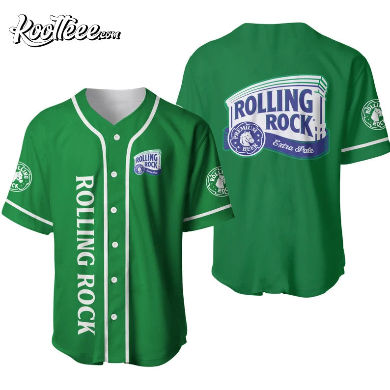 Rolling Rock Beer Lovers Baseball Jersey Unisex T-shirt, Sweatshirt, Hoodie, Long Sleeve Tee - T-Shirt, Sweatshirt, Hoodie