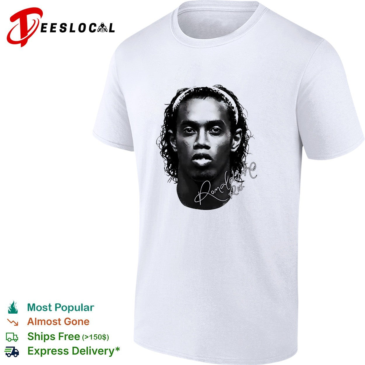 Ronaldinho big head signature shirt Unisex T-shirt, Sweatshirt, Hoodie, Long Sleeve Tee - T-Shirt, Sweatshirt, Hoodie