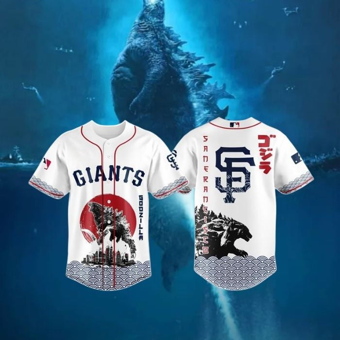SF Giants X Godzilla King Of Kaiju Baseball Jersey Unisex T-shirt, Sweatshirt, Hoodie, Long Sleeve Tee - T-Shirt, Sweatshirt, Hoodie
