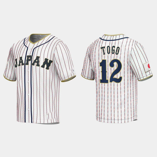 #12 SHOSEI TOGO JAPAN BASEBALL 2023 WORLD BASEBALL CLASSIC JERSEY ¨C WHITE Stitches Baseball Jerseys baseball jersey product view 1