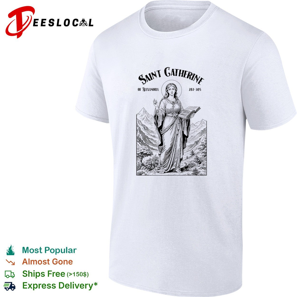 Saint Catherine of Alexandria holding book religious shirt Unisex T-shirt, Sweatshirt, Hoodie, Long Sleeve Tee - T-Shirt, Sweatshirt, Hoodie