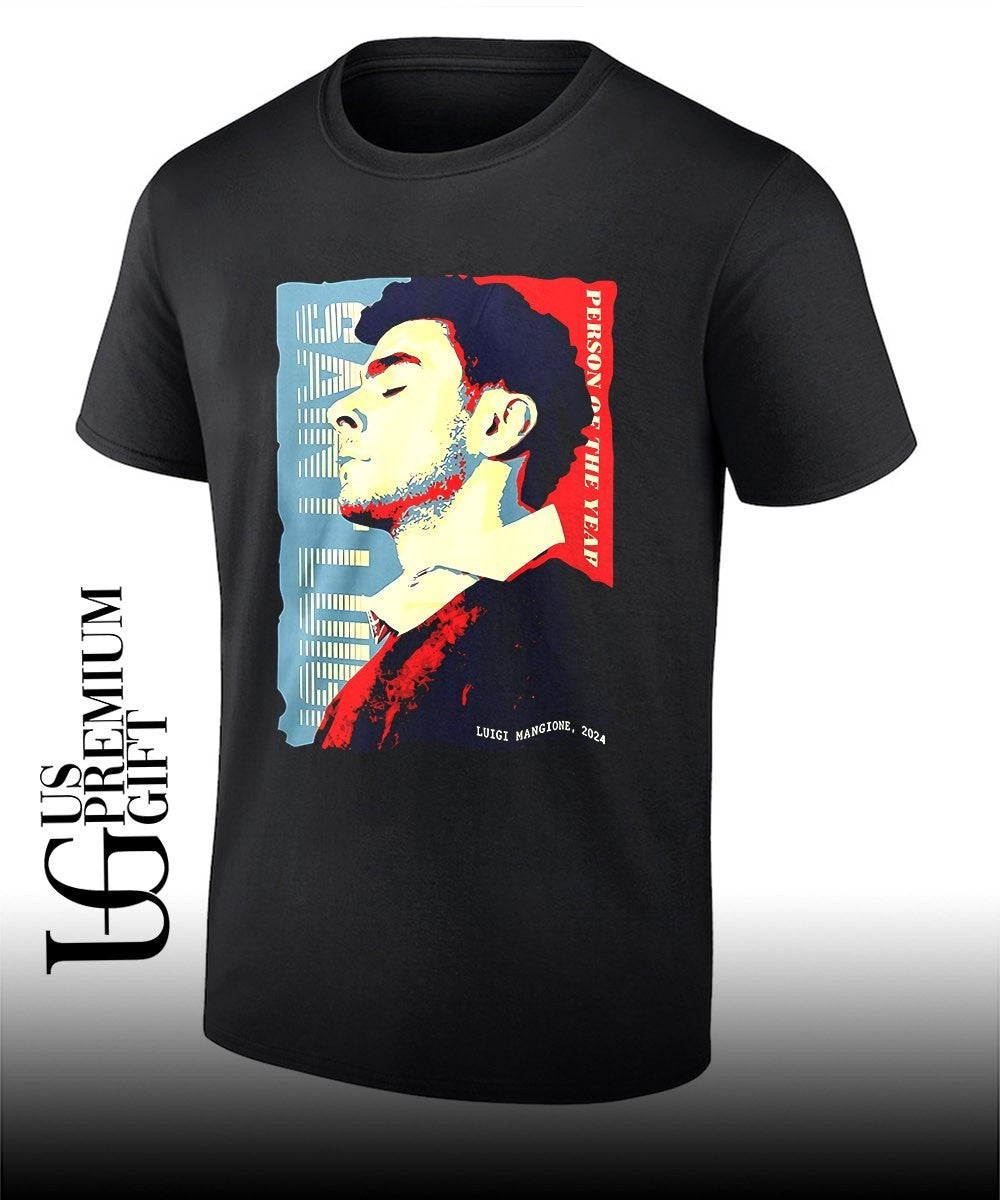 Saint Luigi Mangione Person Of The Year shirt Unisex T-shirt, Sweatshirt, Hoodie, Long Sleeve Tee - T-Shirt, Sweatshirt, Hoodie