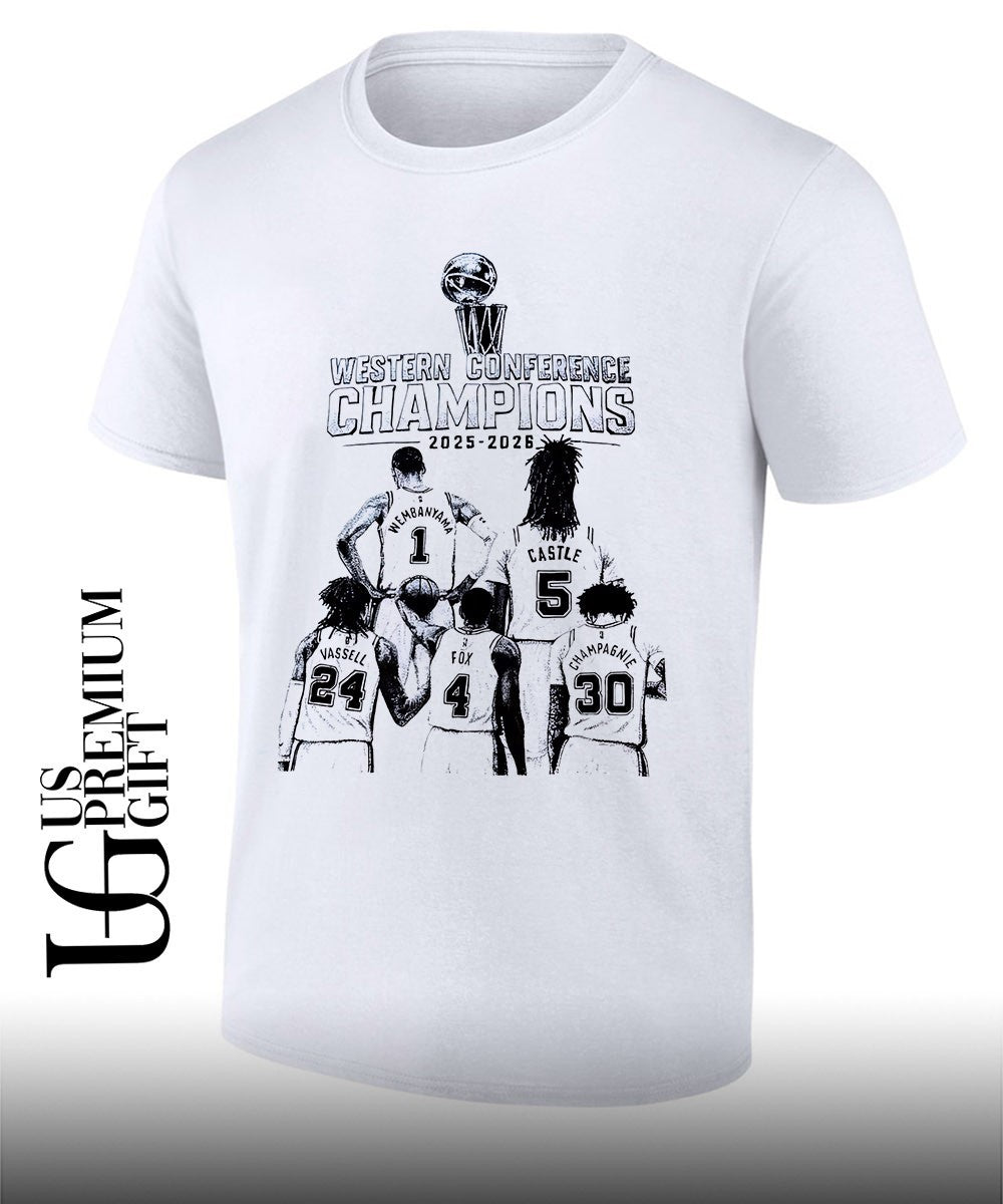 San Antonio Spurs 2025 2026 NBA WEstern Conference Champions T-shirt Unisex T-shirt, Sweatshirt, Hoodie, Long Sleeve Tee - T-Shirt, Sweatshirt, Hoodie