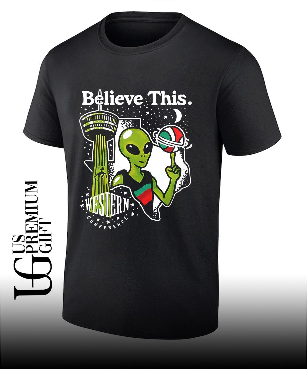 San Antonio Spurs NBA Western Conference Finals 2026 Believe This Alien shirt Unisex T-shirt, Sweatshirt, Hoodie, Long Sleeve Tee - T-Shirt, Sweatshirt, Hoodie