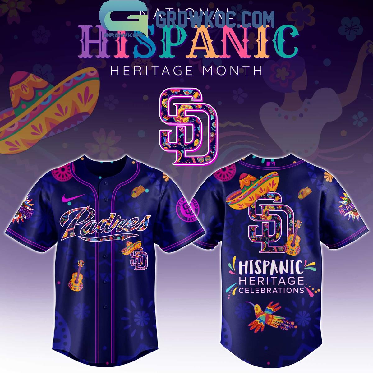 San Diego Padres Hispanic Heritage Celebrations 2025 Baseball Jersey Unisex T-shirt, Sweatshirt, Hoodie, Long Sleeve Tee - T-Shirt, Sweatshirt, Hoodie