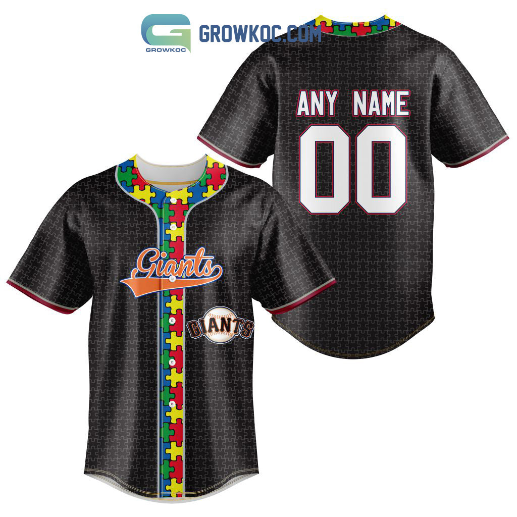 San Francisco Giants MLB Fearless Against Autism Personalized Baseball Jersey Unisex T-shirt, Sweatshirt, Hoodie, Long Sleeve Tee - T-Shirt, Sweatshirt, Hoodie