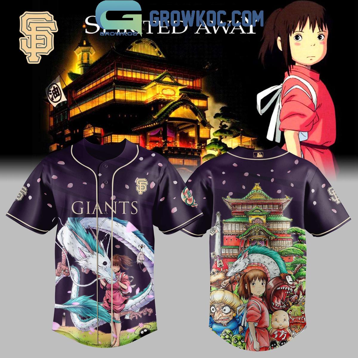 San Francisco Giants x Spirited Away Studio Ghibli 2025 Baseball Jersey Unisex T-shirt, Sweatshirt, Hoodie, Long Sleeve Tee - T-Shirt, Sweatshirt, Hoodie