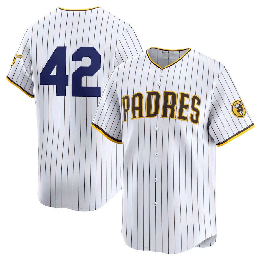 San Diego Padres 2024 #42 Jackie Robinson Day Home Limited Jersey ¨C White Stitches Baseball Jerseys baseball jersey product view 1