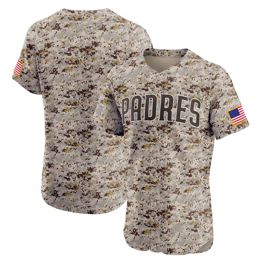 San Diego Padres Alternate Vapor Premier Elite Patch Jersey - Camo Stitched Baseball Jersey baseball jersey product view 1