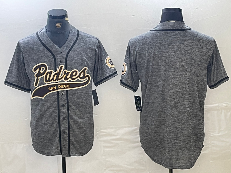 San Diego Padres Blank Grey Gridiron Cool Base Stitched Baseball Jersey Baseball Jerseys baseball jersey product view 1