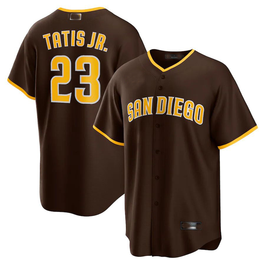 San Diego Padres #23 Fernando Tatis Jr. Brown Alternate Replica Player Jersey Baseball Jerseys baseball jersey product view 1