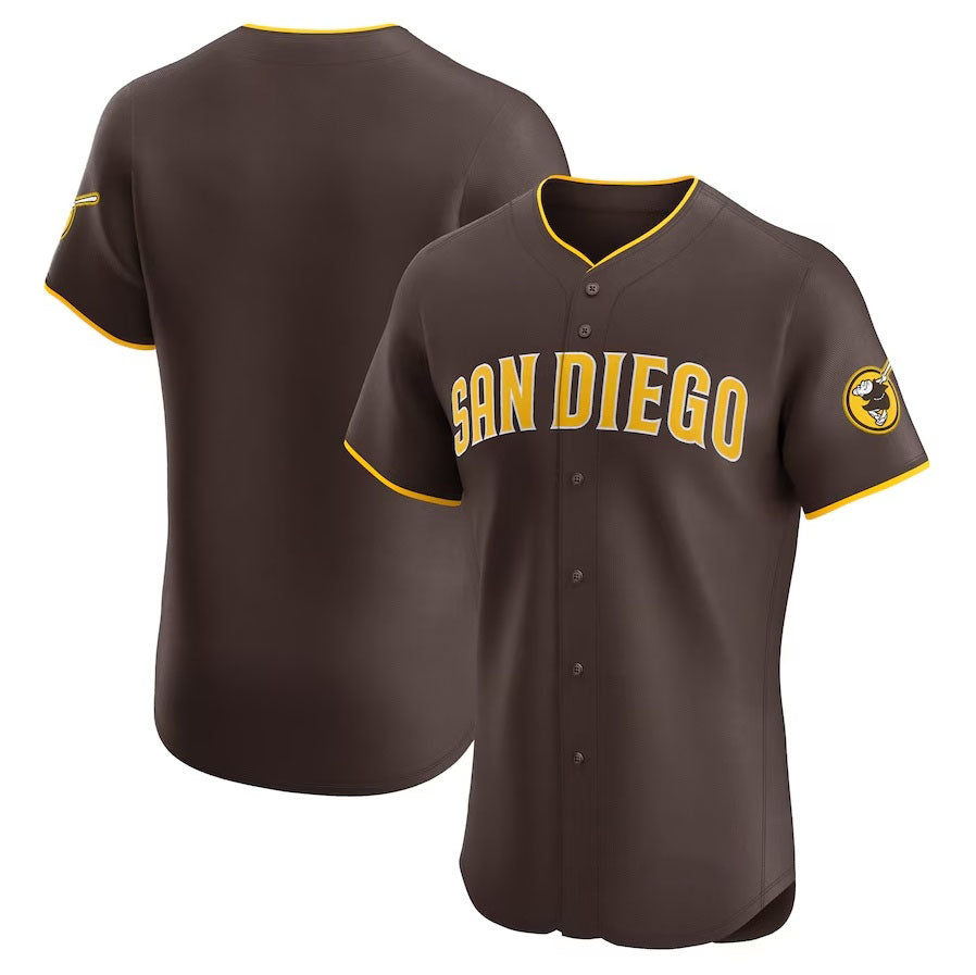 San Diego Padres Road Vapor Premier Elite Patch Jersey - Brown Stitched Baseball Jersey baseball jersey product view 1
