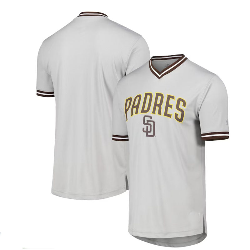 San Diego Padres V-Neck Jersey - Gray Baseball Jerseys baseball jersey product view 1
