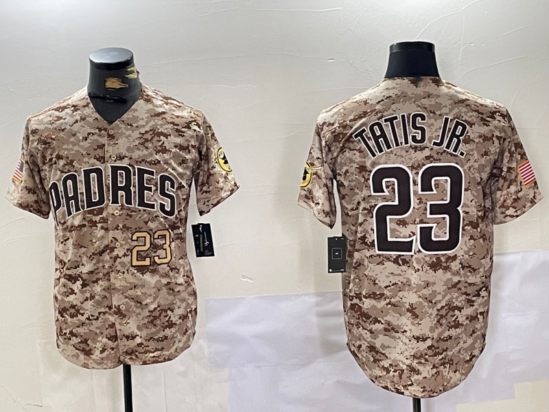San Diego Padres #23 Fernando Tatis Jr Camo Stitched Cool Base Stitched Baseball Jersey baseball jersey product view 1