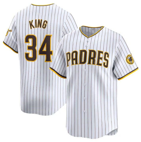 San Diego Padres #34 Michael King White 2024 Home Limited Baseball Stitched Jersey baseball jersey product view 1