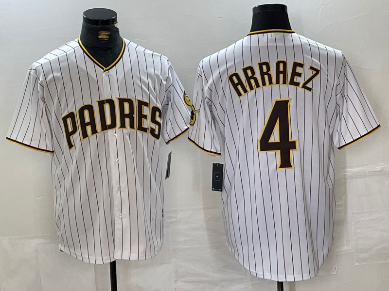 San Diego Padres #4 Luis Arraez White Cool Base Stitched Baseball Jerseys baseball jersey product view 1