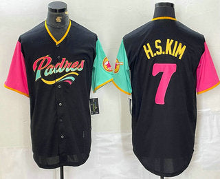 San Diego Padres #7 Ha Seong Kim Black NEW 2023 City Connect Cool Base Stitched Baseball Jersey baseball jersey product view 1