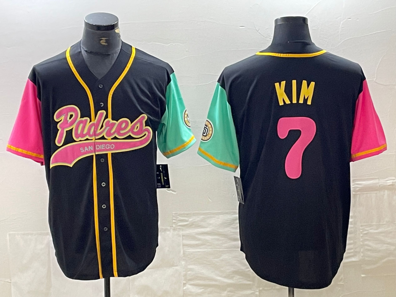 San Diego Padres #7 Ha Seong Kim Black NEW 2023 City Connect Cool Base Stitched Jerseys Baseball Jersey baseball jersey product view 1
