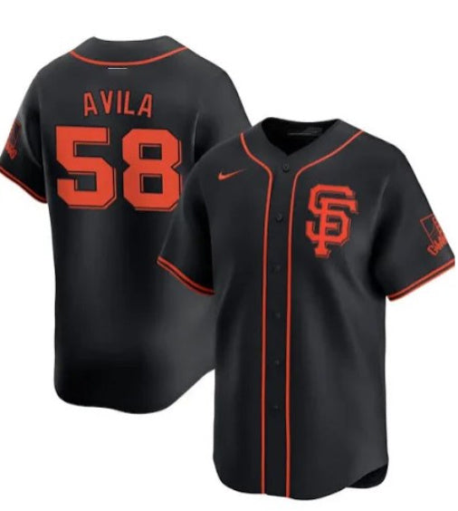San Francisco Giants #58 Nick Avila Black 2024 Black AlternateLimited Stitched Baseball Jersey baseball jersey product view 1