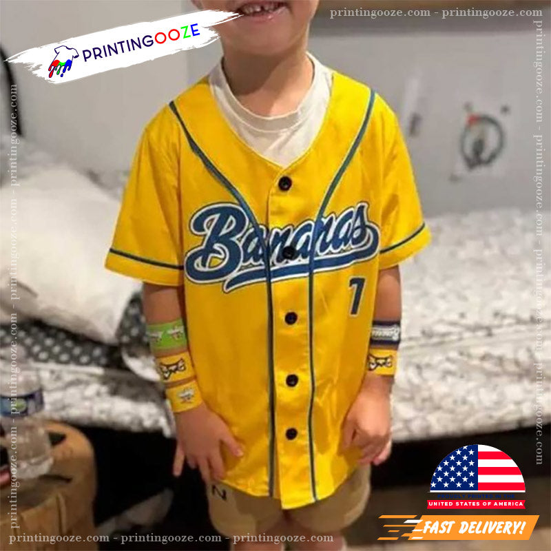 Savannah Bananas Custom Kids Baseball Jersey Unisex T-shirt, Sweatshirt, Hoodie, Long Sleeve Tee - T-Shirt, Sweatshirt, Hoodie