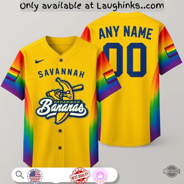 Savannah Bananas Pride Month 3D Baseball Jersey Shirt 2025 Unisex T-shirt, Sweatshirt, Hoodie, Long Sleeve Tee - T-Shirt, Sweatshirt, Hoodie