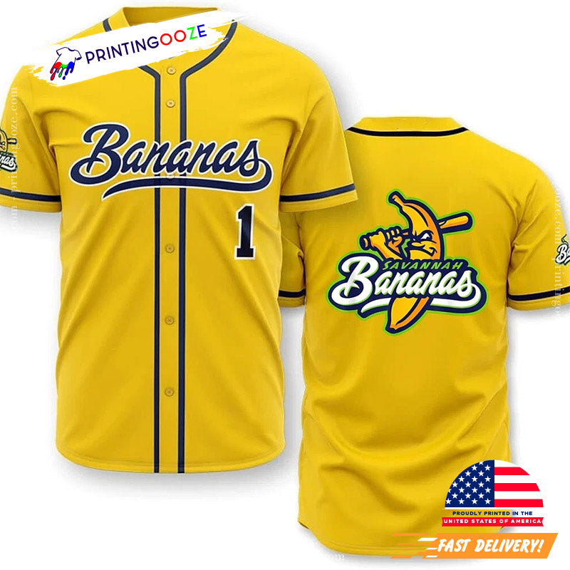 Savannah Bananas Team Baseball Jersey Unisex T-shirt, Sweatshirt, Hoodie, Long Sleeve Tee - T-Shirt, Sweatshirt, Hoodie