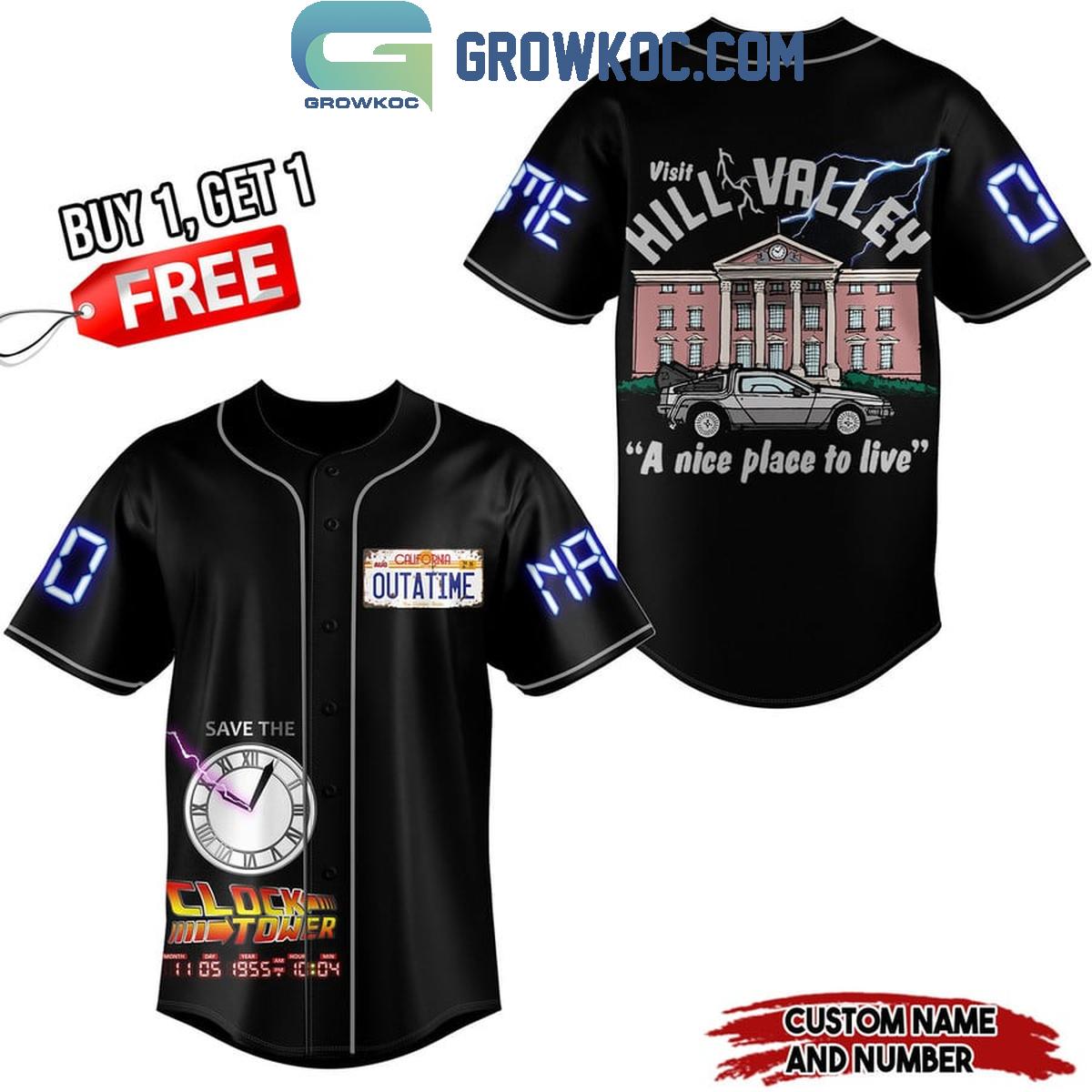 Save The Clock Tower Visit High Valley Personalized Baseball Jersey Unisex T-shirt, Sweatshirt, Hoodie, Long Sleeve Tee - T-Shirt, Sweatshirt, Hoodie