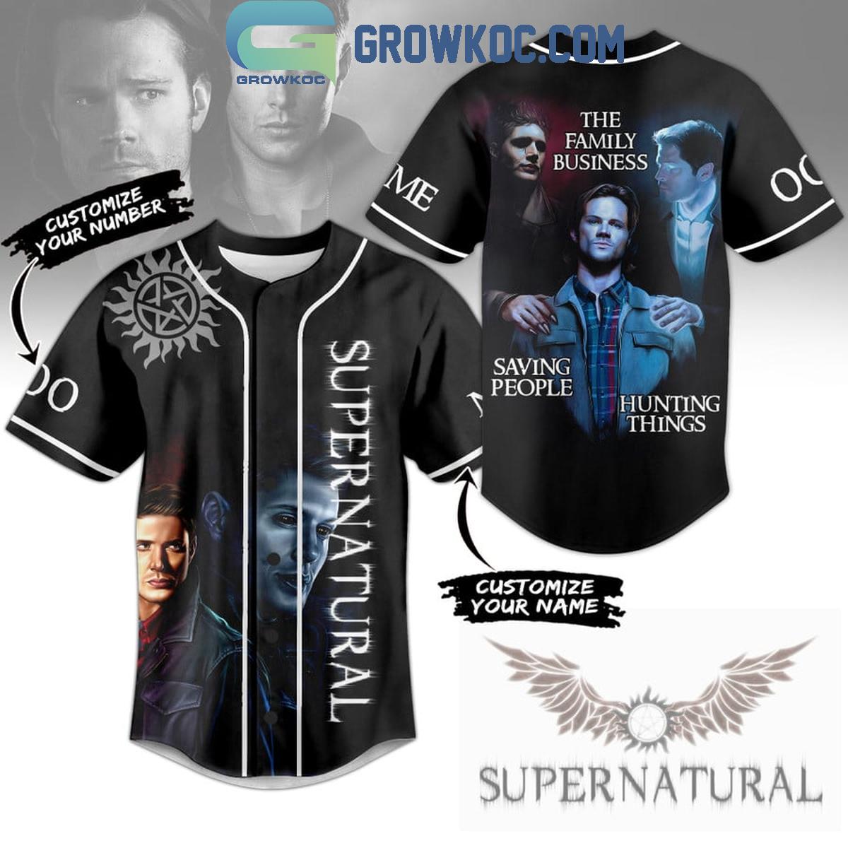 Saving People Hunting Things Supernatural Personalized Baseball Jersey Unisex T-shirt, Sweatshirt, Hoodie, Long Sleeve Tee - T-Shirt, Sweatshirt, Hoodie