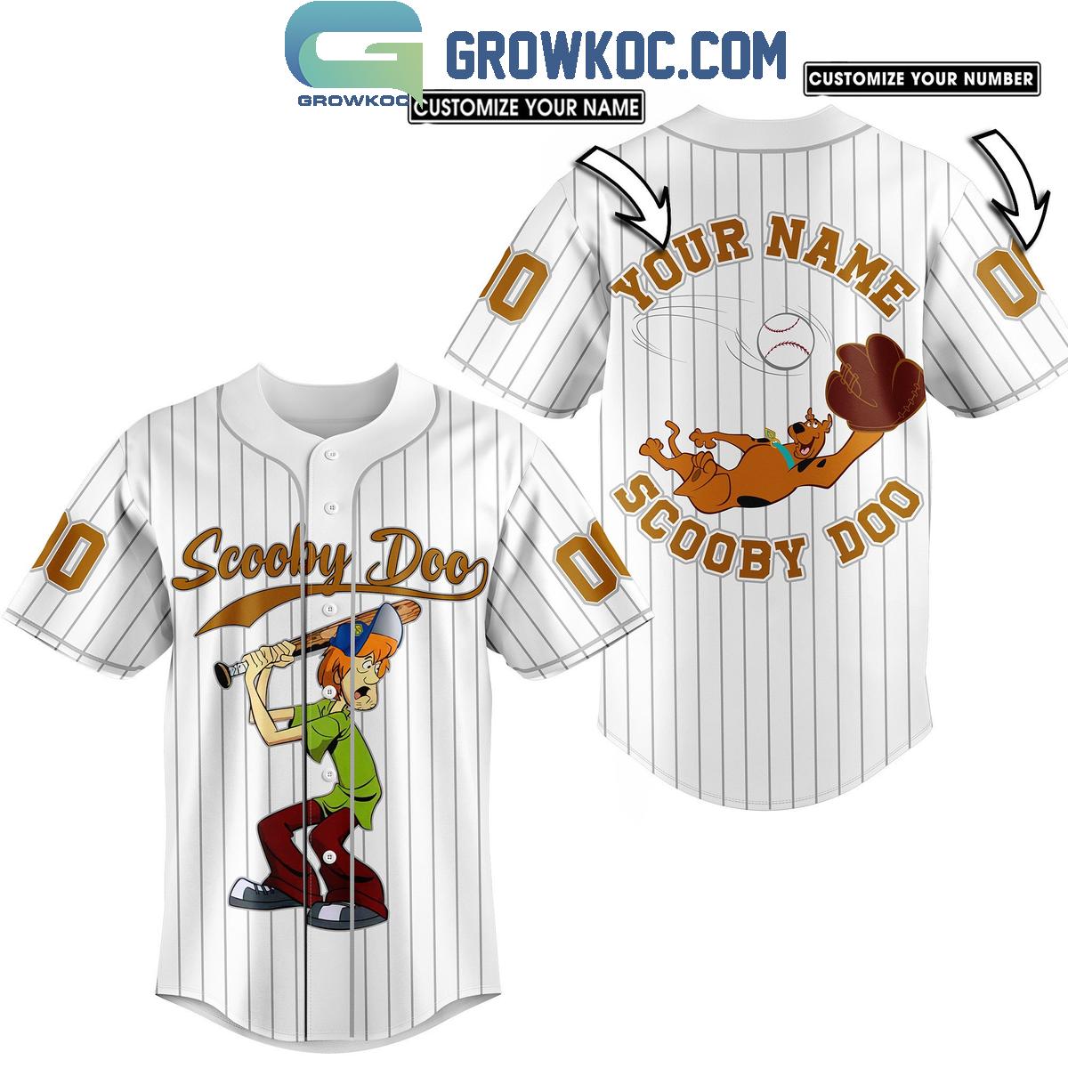 Scooby Doo Playing Baseball Personalized Baseball Jersey Unisex T-shirt, Sweatshirt, Hoodie, Long Sleeve Tee - T-Shirt, Sweatshirt, Hoodie
