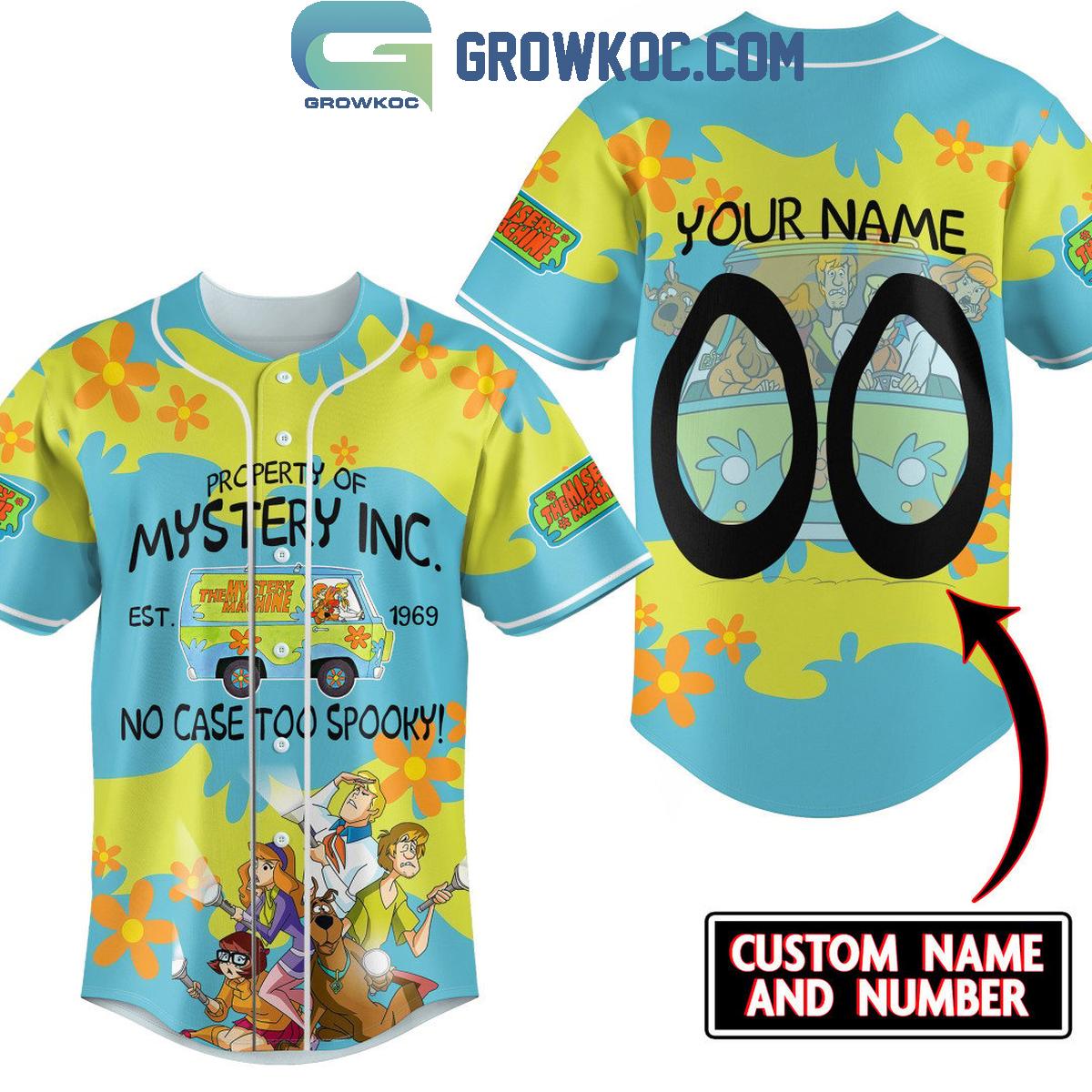 Scooby Doo Property Of Mystery Inc. No Case To Sppoky Personalized Baseball Jersey Unisex T-shirt, Sweatshirt, Hoodie, Long Sleeve Tee - T-Shirt, Sweatshirt, Hoodie