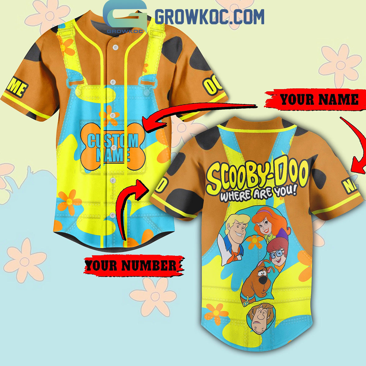 Scooby Doo Where Are You Big Question Fan Personalized Baseball Jersey Unisex T-shirt, Sweatshirt, Hoodie, Long Sleeve Tee - T-Shirt, Sweatshirt, Hoodie