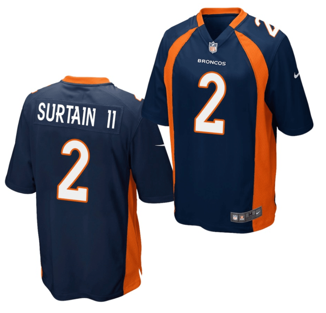 Patrick Surtain Denver Broncos Jersey football jersey product view 1