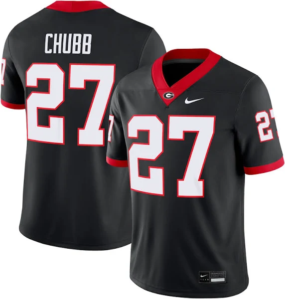 Nick Chubb Georgia Bulldogs Home Jersey - Black sports jersey product view 1