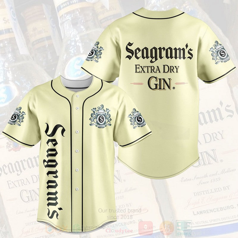 FASHION Seagram Extra Dry Gin Baseball Jerseys Botton Shirt Unisex T-shirt, Sweatshirt, Hoodie, Long Sleeve Tee - T-Shirt, Sweatshirt, Hoodie