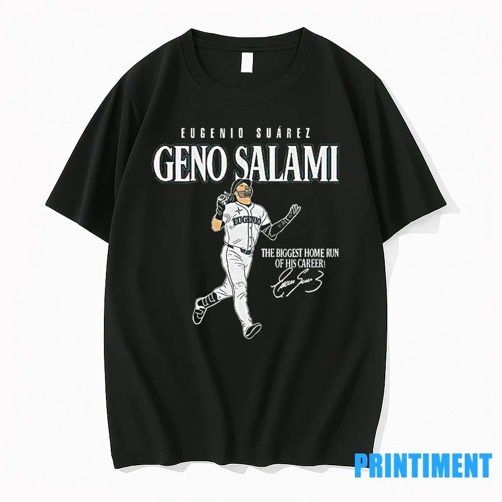 Seattle Mariners Eugenio Suarez Genoa Salami Biggest Home Run His Career Signature T-Shirts, Hoodie, Sweatshirt - T-Shirt, Sweatshirt, Hoodie