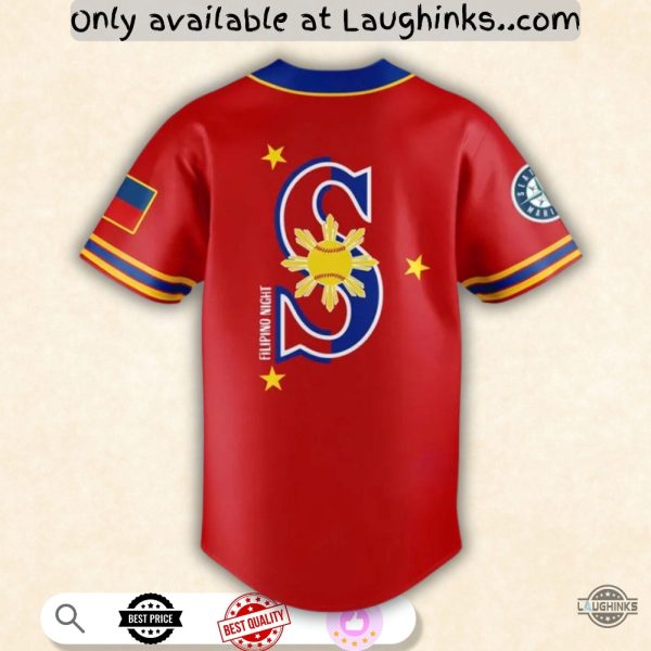 Seattle Mariners Filipino Heritage Nights Baseball Jersey Shirt 2025 Unisex T-shirt, Sweatshirt, Hoodie, Long Sleeve Tee - T-Shirt, Sweatshirt, Hoodie