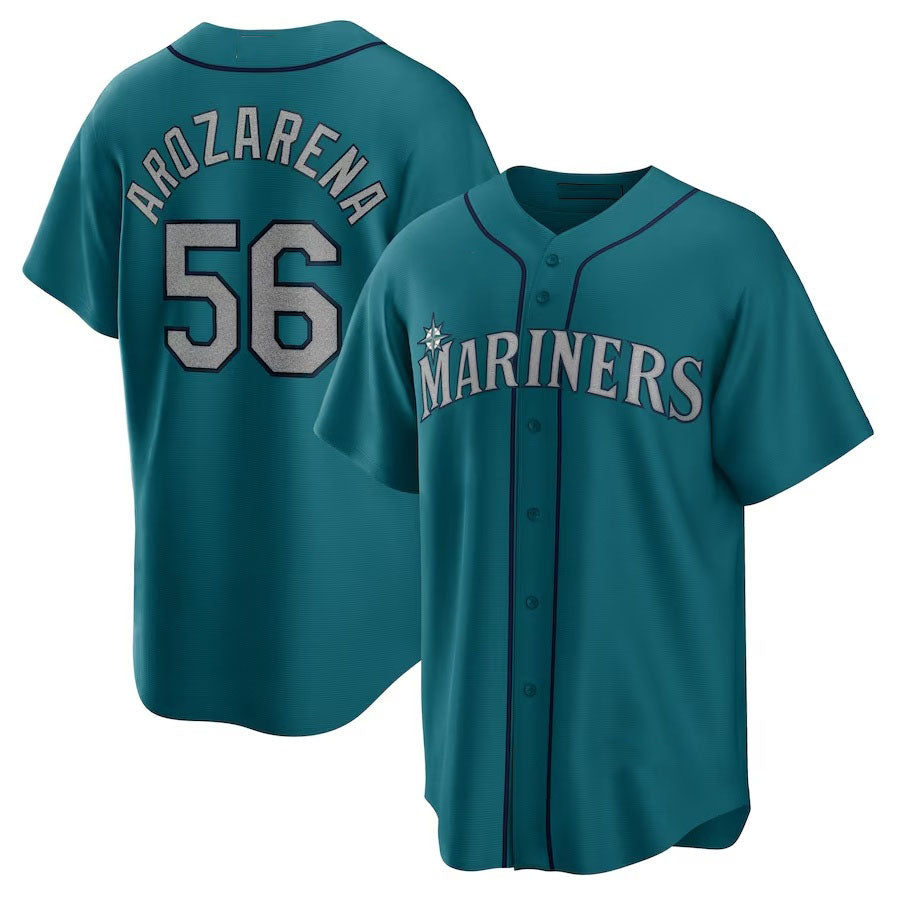 Seattle Mariners #56 Randy Arozarena Alternate Replica Player Jersey - Aqua Stitched Baseball Jersey baseball jersey product view 1